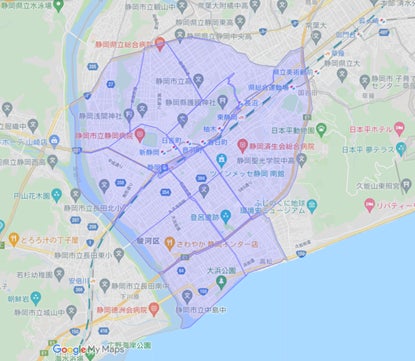 DiDiフード静岡エリアマップ