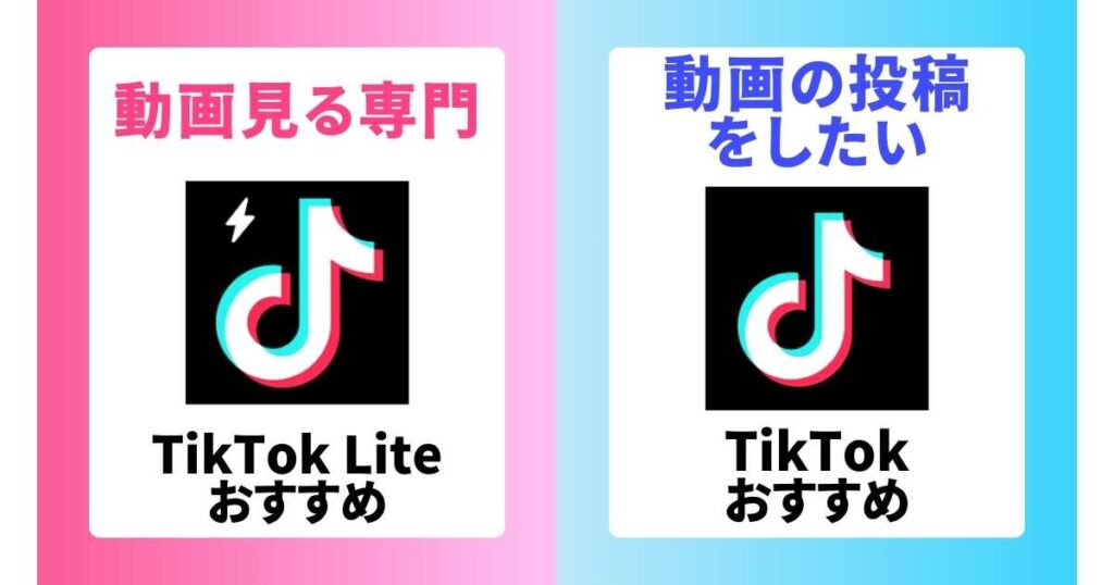 TikTok LiteとTikTokはどちらがおすすめ？