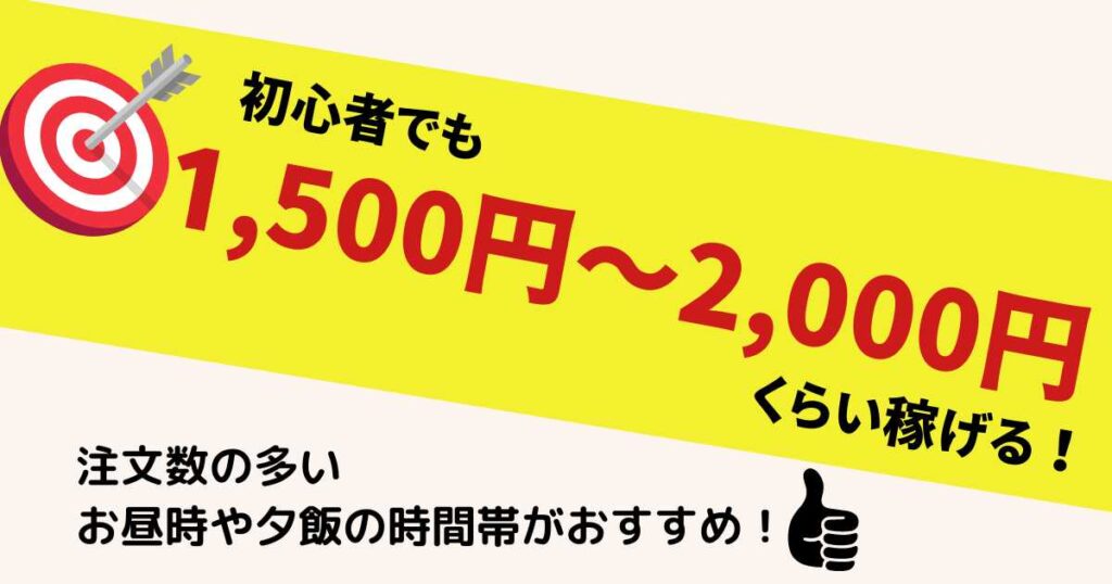 初心者でも1500円～2000円くらい稼げる